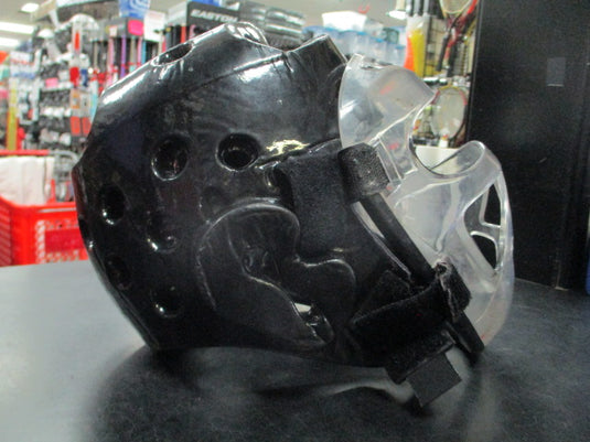 Used Champion Foam Head Gear in Black With Macho Face Shield Size Small