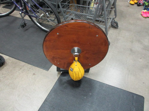 Used Wood Platform Speed Bag Wall Mount With Pro Boxing Yellow Speed Bag