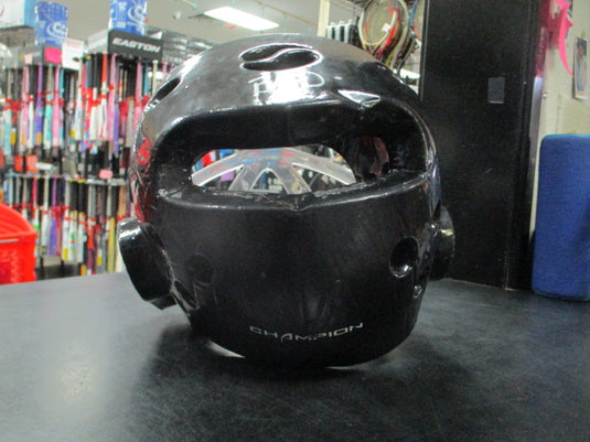Used Champion Foam Head Gear in Black With Macho Face Shield Size Small