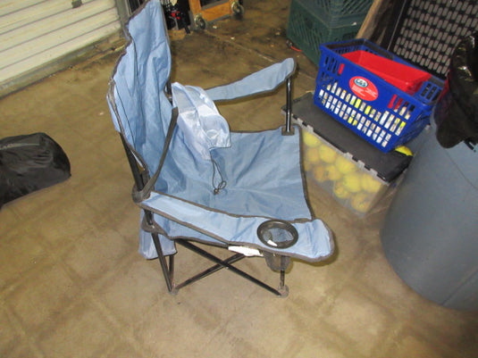 Used Blue Folding Camp Chair With Bag