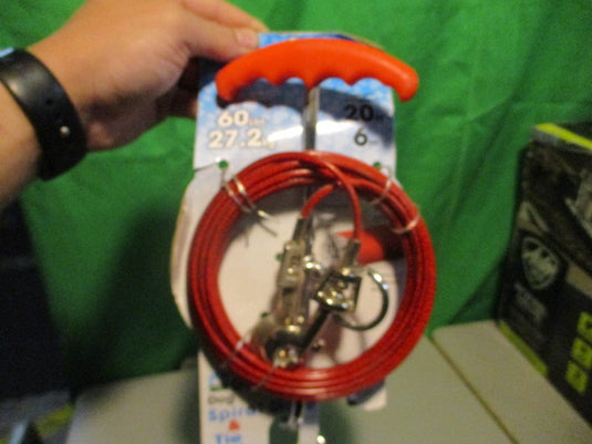 Guardian Gear Dog Stake and Tie Out Cable with Spring for Medium Large Dog 20Ft
