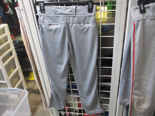 Used Rawlings Grey w/ Red Piping Open Bottom Baseball Pants Size Youth Large