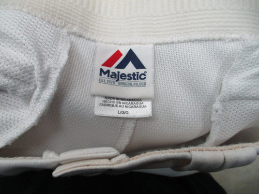 Used Majestic White Open Bottom Baseball Pants Size Large