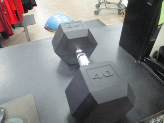 Used 40LB Hex Rubbber Dumbbell