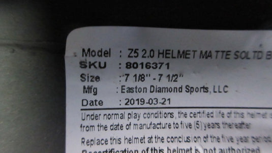 Used Easton SR Batting Helmet - Size 7 1/8 - 7 1/2