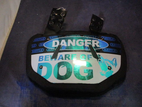 Used Battle Iridescent Danger Beware of Dog Backplate - Adult