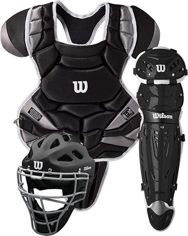 Load image into Gallery viewer, Wilson C1K Catcher's Gear Kit - Adult Catcher's Gear Set Black
