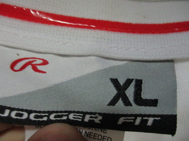 Load image into Gallery viewer, Used Rawlings White Open Bottom Baseball Pants Adult XL W/ Green Piping
