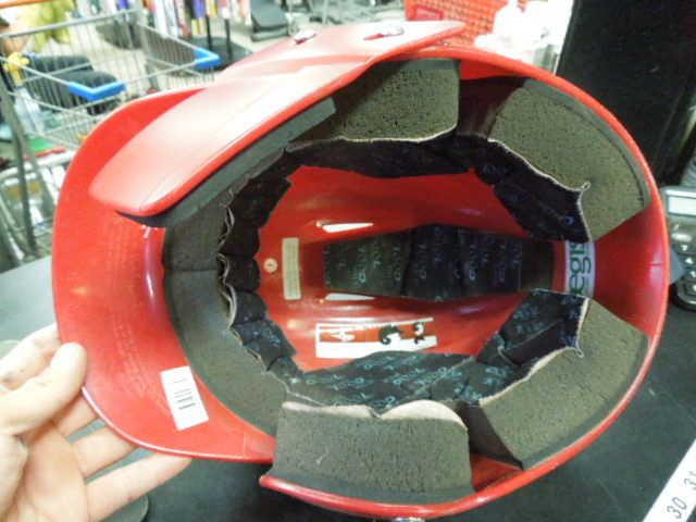 Load image into Gallery viewer, Used All Star Red BH3000 6.5-7.5 Batting Helmet With Jaw Guard
