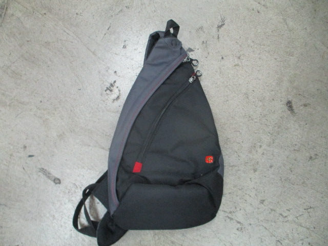Load image into Gallery viewer, Used Swiss Black Sling Backpack
