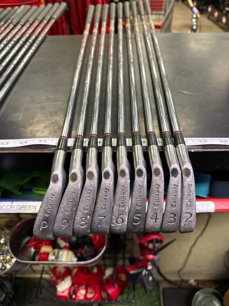 Load image into Gallery viewer, Vintage Callaway S2H2 Bobby Jones USA 9pc Right Hand Iron Set 3-9i and Pw
