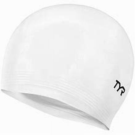 New TYR Latex Swim Cap - White