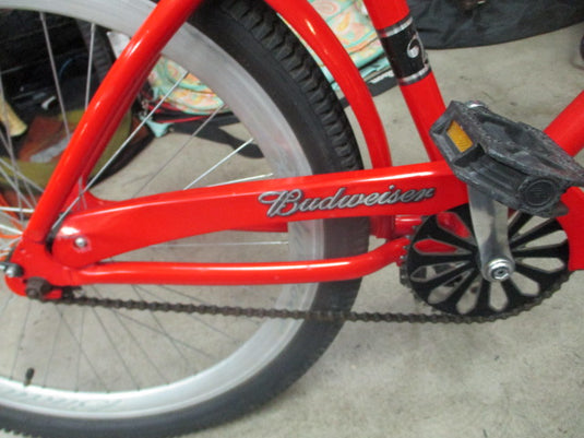 Used Budweiser 26" Red Beach Cruiser Bicycle