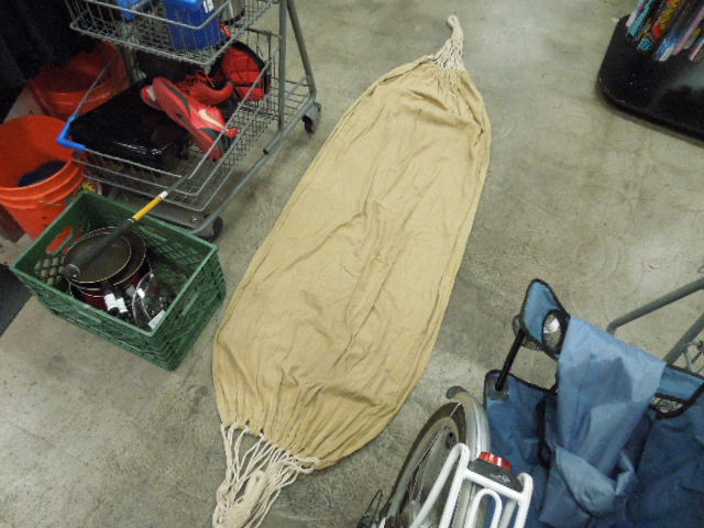 Load image into Gallery viewer, Used Tan Canvas Hammock with Tree Anchors and Hooks
