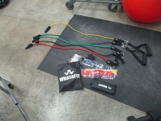 Used Whatafit Resistance Bands Set Exercise Bands with Door Anchor 16 Piece