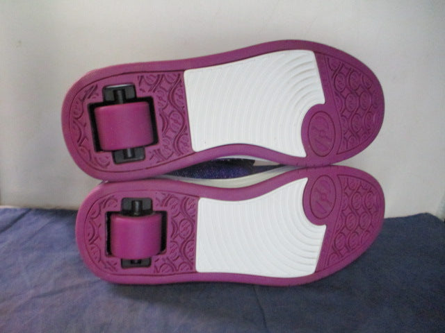 Load image into Gallery viewer, Used Heelys Purple Blue Glitter Shoes Youth Size 6
