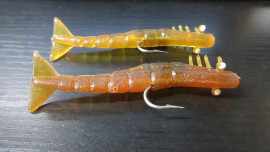 Used Orange Shrimp Fishing Tackle - 2 Shrimp