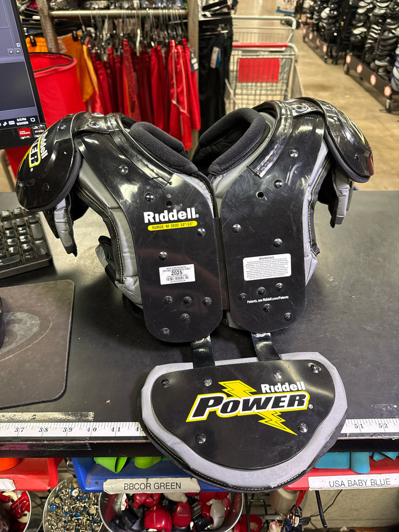 Load image into Gallery viewer, Used Riddell Power Surge Football Shoulder Pads with Back Plate Size Medium
