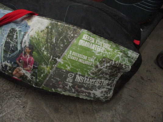 Used Coleman 10 Person Instant Pop Up Tent With Oversized Tent Stakes and Bag