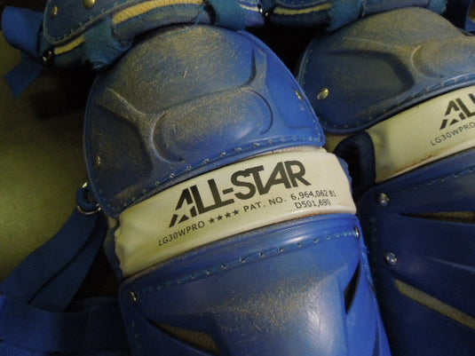 Used All Star LG30WPRO **** Adult Catcher's Shin Guards in Royal Blue