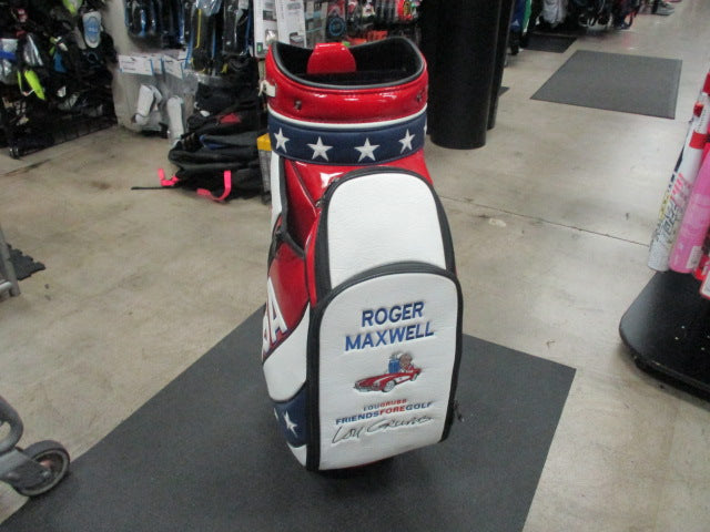 Load image into Gallery viewer, Used FriendsForeGolf Custom USA American Flag Golf Cart Bag
