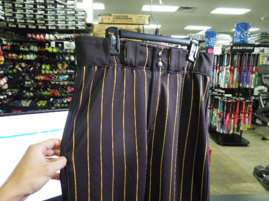 Used BSN Sports Pinstripe Yellow on Black Baseball Pants Size S