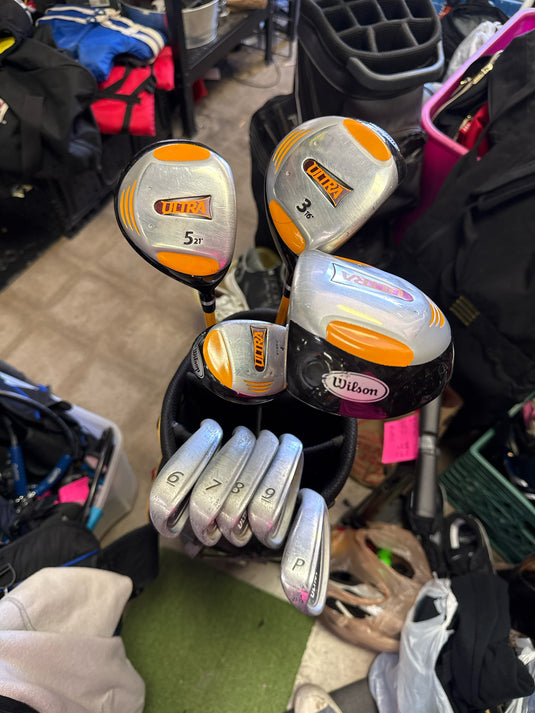 Heavy Use Wilson Ultra 9 pc Complete Right Hand Golf Set with Bag