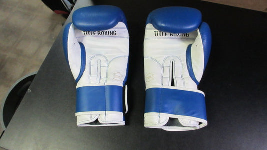 Used Title Boxing Gloves Velcro Strap 16 oz - Blue