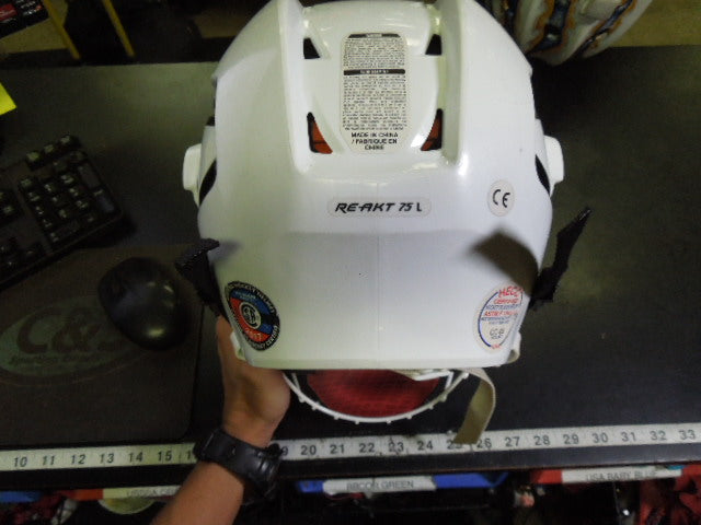 Load image into Gallery viewer, Used Bauer Re-Akt White Hockey Helmet Size Large w/ Mask
