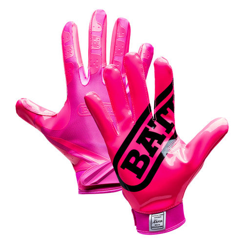New Battle Double Threat Receiver Football Gloves Youth Size XL - Pink
