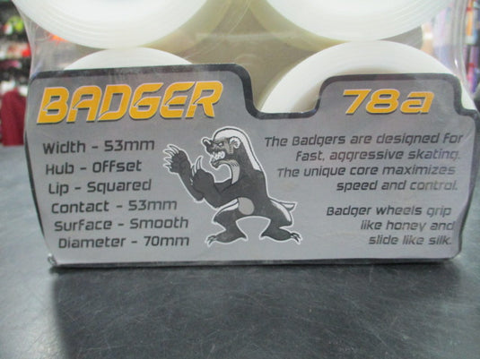 Hooligan Badger 70mm 78a Longboard Wheels White