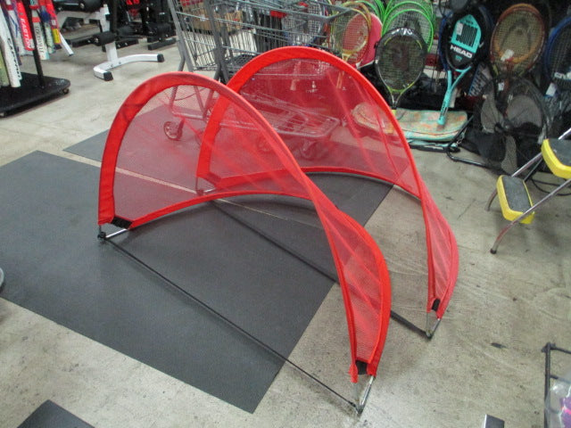 Load image into Gallery viewer, Used PowerNet 4 x 3 ft Portable Halfmoon Soccer Goal Set of 2
