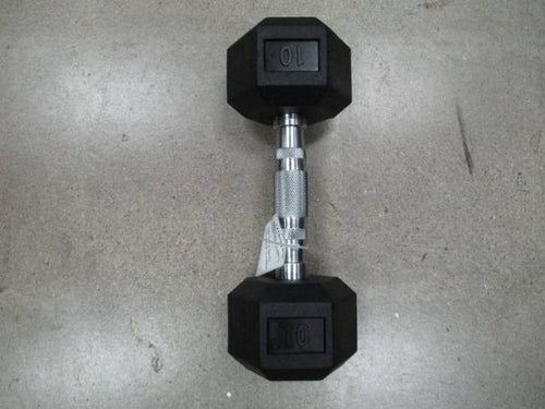 New Rising Sports 10lb Rubber Dumbbell