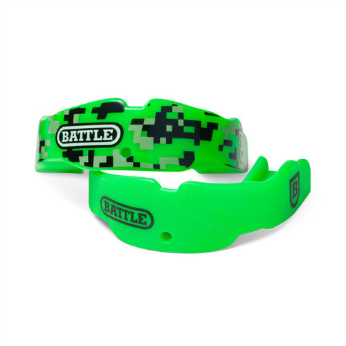 New Battle Camo Football Mouthguard 2-Pack - Adult Ages 10 & Over- Green