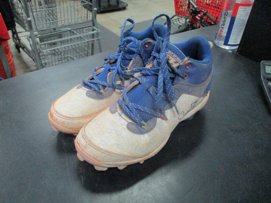 Used Under Armour Blue/White Cleats Size 5