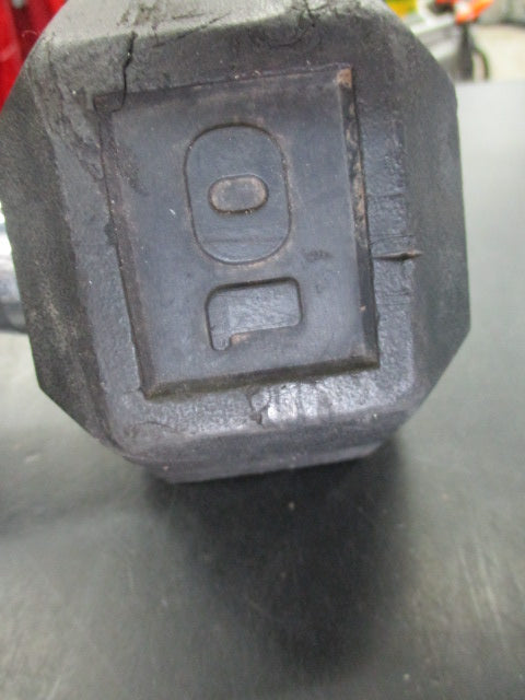 Used 10LB Rubber Hex Dumbbell
