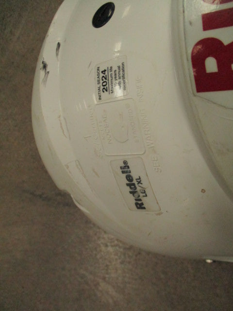 Used Riddell Victor White Football Helmet Size L-XL