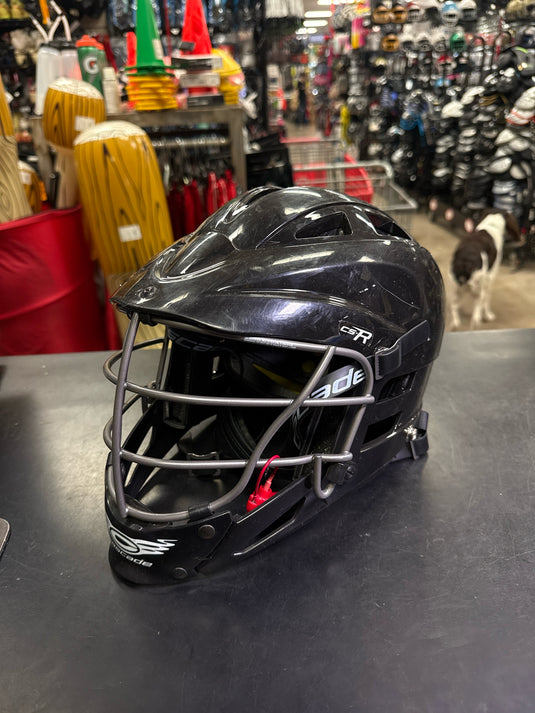 Used Cascade CS-R Black Youth Lacrosse Helmet