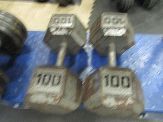 Load image into Gallery viewer, Used 100 Lb Cast Iron Dumbbell - PAIR
