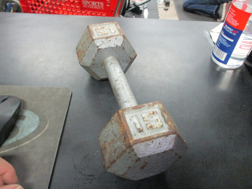 Used 15Lb Hex Cast Iron Dumbbell