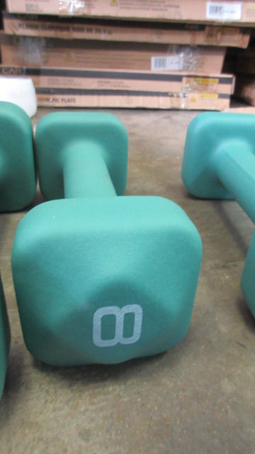New Cap Barbell TONE Fitness 8lb Neoprene Coated Square Head Dumbbells - Pair