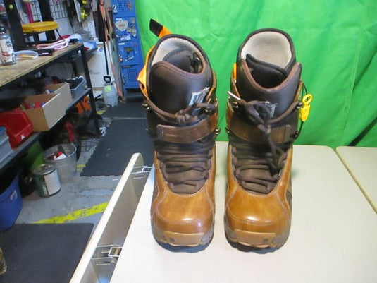 Used Burton Freestyle Saddle Leather Size 7.5 Men's Snowboard Boots