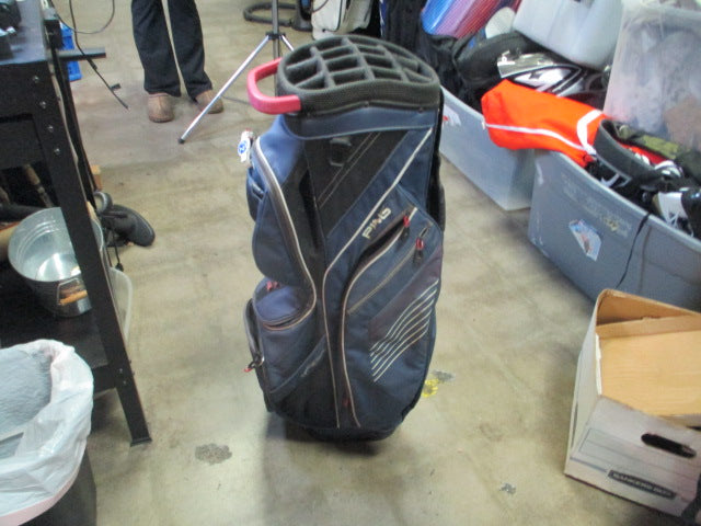Load image into Gallery viewer, Used Ping Traverse Navy Black Cart Bag Golf Bag
