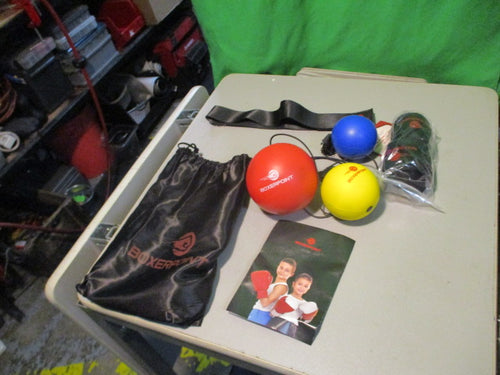 Used Boxer Point Reflex Balls on String with Headband Carry Bag and Hand Wraps