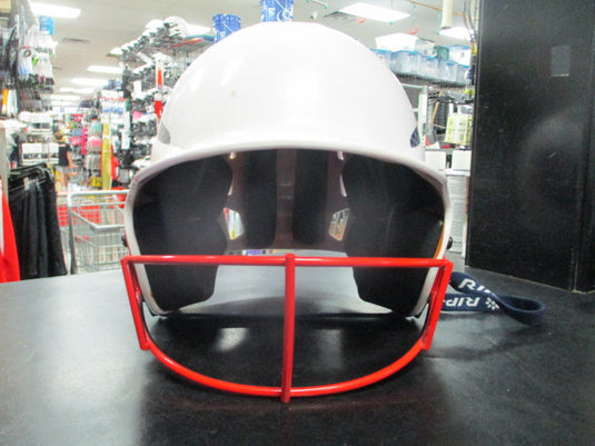 Used Rip It Batting helmet with face cage in white, size M 6 1/5 - L 7 3/8