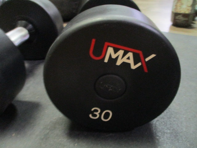 Load image into Gallery viewer, Used Umax Polyurethane 30 LB Dumbbell - PAIR
