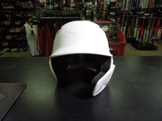 Used Rawlings Rev Jr. White Batting Helmet With Jaw Guard Size 6 3/8 - 7 1/4