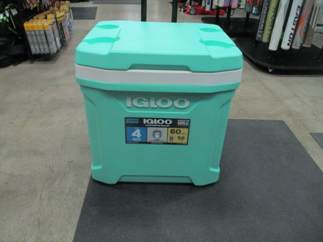 Load image into Gallery viewer, Used Igloo 60 Quart 4 Day Mint Rolling Cooler
