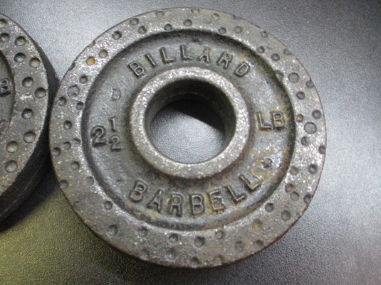 Used Vintage Billard Barbell Dimpled 2.5lb Standard Weight Plate Set