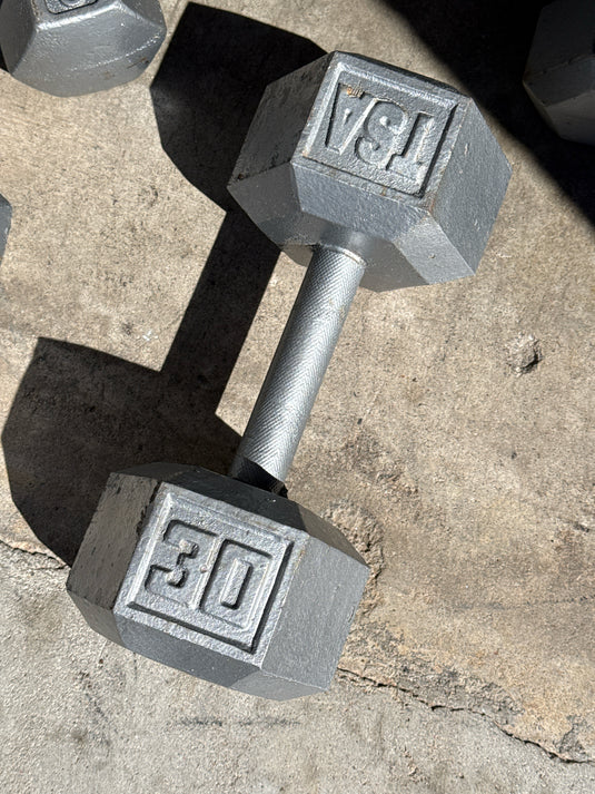 Used 30 lb Cast Iron Dumbbell